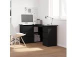 Maison Exclusive - Scrivania Con Scaffale Effetto Rovere Nero 145 X 100 X 76 Cm
