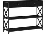 Syfax™ Tavolo Consolle Con Cassetto Rovere Nero 100 X 28 X 75 Cm