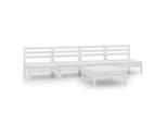 Syfax™ Set Divani Da Giardino 5 Pz Bianco In Legno Massello Di Pino