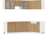 Vidaxl Set Di Armadietti Da Cucina 11 Pezzi Lyon Artisan In Legno Di Quercia