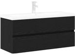 Syfax™ Armadio Per Lavabo Da Bagno Rovere Nero 100 X 39 X 62 Cm