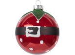 Guaina Natalizia Clayre & Eef Ø 8X8 Cm In Vetro Rosso Babbo Natale