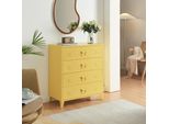 Armadio In Metallo 'HäMeenlinna' Con 4 Cassetti In Acciaio 80 X 40 X 92 Cm Giallo