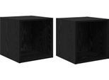 Syfax™ Armadietto A Muro 2 Pcs Rovere Nero 37 X 37 X 37 Cm
