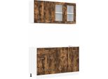 Syfax™ Set Mobili Da Cucina Lyon 4 Pcs Rovere Fumé 140 X 46 X 81.5 Cm