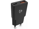 Caricabatterie Da Muro Gan A Doppia Porta, 20 W PD3.0, USB-A/C, Nero