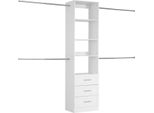 Succebuy Appendiabiti Con 3 Cassetti, Appendiabiti In Legno Regolabile, Organizzatore Di Armadi Con 4 Binari Estensibili (575-1020 Mm), Sistema Di Armadi Per Cabine Armadio