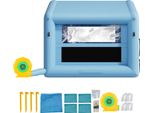 Succebuy Cabina Di Verniciatura Gonfiabile 3 X 2,5 X 2,5 M, Tenda Con Soffiante Da 550 W, Sistema Di Filtraggio Dell'aria E Finestra Trasparente, Tetto Triangolare, Tessuto Oxford 210D, Colore Blu