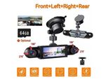Aiorber 1080P Quad Dashcam Con Wlan, Registrazione Anteriore/Posteriore/Sinistra/Destra, Monitoraggio Del Parcheggio 24 Ore Su 24, G-Sensor, Visione Notturna, Registrazione In Loop - Nero