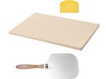 Succebuy Pietra Per Pizza 508 X 355 Mm, Pietra Rettangolare In Cordierite, Grande Piastra Di Cottura Con Raschietto E Paletta, Spessore 1,5 Cm, Resistente Al Calore, Ideale Per La Cottura Di Pane E Pizza In Forno