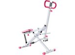 Succebuy Macchina Squat Per Un Allenamento Efficace, Macchina Fitness Pieghevole Con Sedile Regolabile In 5 Direzioni, Macchina Per L'allenamento Domestico Di Glutei E Gambe, Glute Trainer In Bianco E Rosa