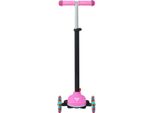 Succebuy Monopattino Per Bambini (3 Ruote) Da 3 Anni, Monopattino Da Città Con Ruote Luminose, Manubrio Regolabile In Altezza, Pedana Antiscivolo E Telaio In Alluminio Leggero, Adatto Fino A 75 Kg, Colore: Rosa