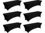 Succebuy 6 X Tovaglie In Spandex Elasticizzato Per Tavoli Rettangolari Fino A 244 Cm, Protezione Lavabile E Antipiega, Ideale Per Feste, Matrimoni, Banchetti E Festival, Nero