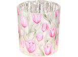 Lanterna Decorativa In Vetro Con Motivo Di Tulipani Per Suggestivi Accenti Primaverili