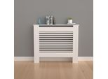 Fativo Copritermosifone 78X19X92Cm-Copritermosifone Alto In Bianco, In Mdf Spessorato, A Lamelle Orizzontali