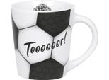 KöNitz Becher FußBall - Tooooor!, Tasse, Kaffeetasse, Porzellan, Schwarz, 380 Ml, 1111342837