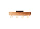 Brilliant Lampe, Calandra Deckenleuchte 4Flg Schwarz/Holzfarbend, 4X A60, E27, 42W, Holz Aus Nachhaltiger Waldwirtschaft (Fsc)