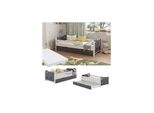 Vitalispa Kinderbett Einzelbett Juniorbett Jessica Weiß Grau 160X80 Cm Matratze Modern Kinderzimmer Bett Bettschublade Rausfallschutz