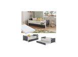 Vitalispa Kinderbett Einzelbett Juniorbett Jessica Weiß Grau 140X70 Cm Matratze Modern Kinderzimmer Bett Bettschublade Rausfallschutz