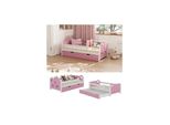 Vitalispa Kinderbett Einzelbett Juniorbett Jessica Weiß Pink 140X70 Cm Modern Kinderzimmer Bett Bettschublade Rausfallschutz