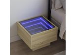 Maison Exclusive - Comodino Con Led Infinity Rovere Sonoma 40X40X30 Cm