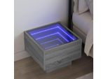 Maison Exclusive - Comodino Con Led Infinity Rovere Sonoma 40X40X30 Cm