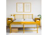 Maison Exclusive - Comodini 2 Pz. Giallo Senape 36X39X68 Cm Acciaio