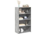 Maison Exclusive - Credenza Alta Grigio Cemento 70X41X124 Cm Materiale Ligneo