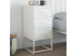 Maison Exclusive - Comodino Bianco 36X39X78 Cm Acciaio