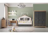 Komplette Kindermöbel Bett Holz Set 4tlg Kinderzimmer Grau