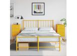 Maison Exclusive - Comodini 2 Pz. Giallo Senape 36X39X78 Cm Acciaio