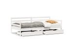 Vidaxl Letto Da Giorno Con Cassetti Bianco 90X200 Cm In Legno Di Pino