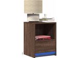 Maison Exclusive - Comodini Con Luci Led 2 Pezzi. Rovere Marrone Materiale Ligneo