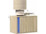 Maison Exclusive - Comodini Da Parete Con Luci Led, 2 Pezzi, Rovere Sonoma
