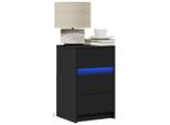 Maison Exclusive - Comodino Con Luci Led Nero Materiale Ligneo