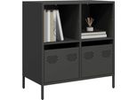 Vidaxl Credenza Nera 68X39X73,5 Cm Acciaio Laminato A Freddo