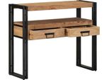 Vidaxl Tavolo Consolle Con Ripiano Marrone 90 X 33 X 75 Cm In Legno Massiccio Di Acacia