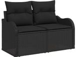 Vidaxl Set Di Divani Da Giardino 6 Pezzi Nero 100 X 55 X 73 Cm Poly Rattan