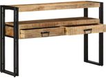 Vidaxl Consolle Con Ripiano Marrone 120 X 33 X 75 Cm In Legno Massiccio Di Mango