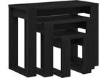 Vidaxl Tavolino 3 Pezzi Look Rovere Nero 61 X 28 X 47 Cm