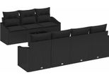 Vidaxl Set Di Divani Con Cuscini Con Cuscini 8 Pezzi In Polirattan Nero