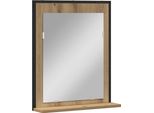 Syfax™ Specchio Con Lo Scaffale Rovere Artigianale 50 X 12 X 60 Cm