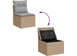 Vidaxl Set Di Divani Da Giardino 9 Pezzi Beige E Grigio Chiaro 289 X 209 X 85 Cm
