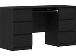 Syfax™ Scrivania Rovere Nero 140 X 50 X 76 Cm Legno Multistrato