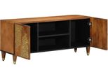 Vidaxl Mobile Tv Con Ripiano Marrone 105 X 33,5 X 46 Cm In Legno Massiccio Di Mango