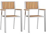 Vidaxl Sedia Da Giardino 2 Pezzi Marrone 56X54,5X87Cm Legno Massiccio Di Teak