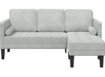 Vidaxl Set Divano Con Cuscini Grigio Chiaro Poliestere