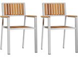 Vidaxl Sedia Da Giardino 2 Pezzi Marrone 56X54,5X87Cm Legno Massiccio Di Acacia