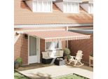 Vidaxl Tenda Da Sole Retrattile Con Tessuto Multicolore Da 400 X 300 Cm