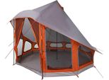 Vidaxl Tenda A Soffietto Per Famiglie Con Tetto Grigio E Arancione 404 X 370 X 270 Cm
